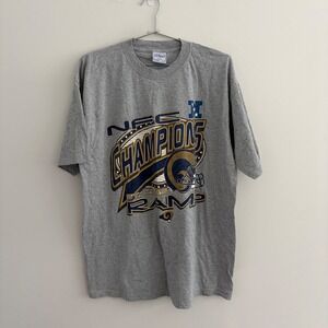 Vintage All Sport St Louis Rams NFC Champions T Shirt Gray XL